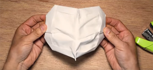 コピー用紙で作れる 折り紙 マスクの作り方
